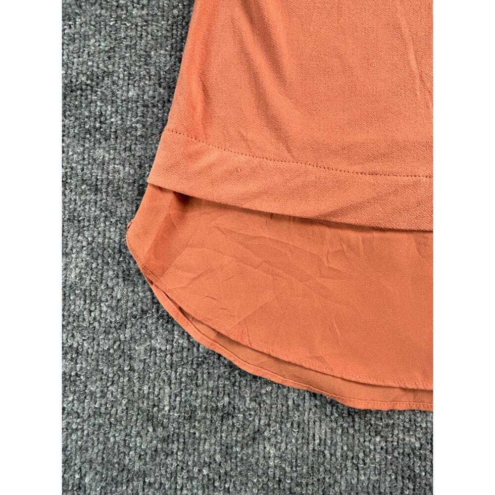 Banana Republic W XS Sleeveless Blouse Rust Orange High Low Layered Hem Back - Picture 2 of 5